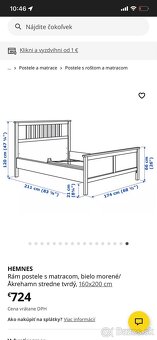 Predám manželskú posteľ Hemnes - 3