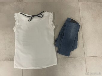 Ľahké letné rifle Zara vel. xs a blúzka - 3