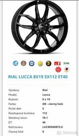 ALU DISKY RIAL LUCCA 8X19 5X112 ET40 - 3