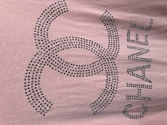 CHANEL pudrové oversize damske tricko L - 3