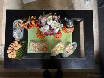 Konferenčný stolík sklenený čierny - 3