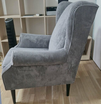 Pohodlné kreslo ušiak VIOLA, sivé, ako nové - 3