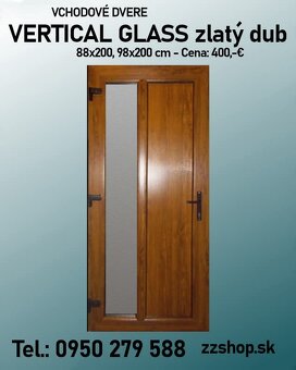 Plastove vchodove dvere - vertical glass - 3