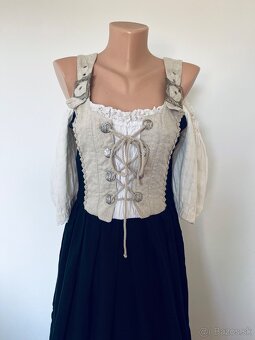 Ľanové folk šaty kroj vel 38 - 3