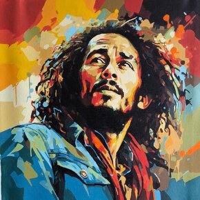 Ručne maľované obrazy akrylom - Bob Marley - 3