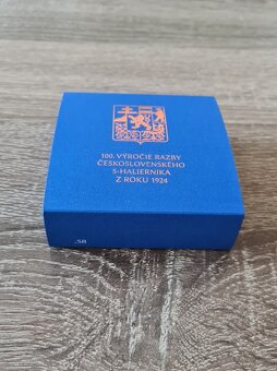 Strieborná medaila pokovená ródiom - 5-halierník - 3