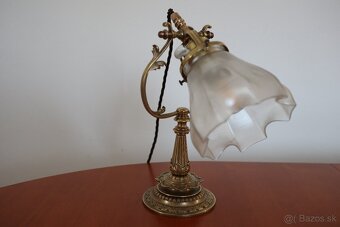 Starožitná nočná lampa mosadzná. - 3