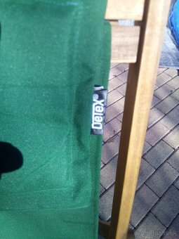 Drevené skladacie lehátko Zelené - 3