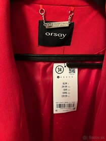 Krásny červený elegantný dámsky plášť značky Orsay - 3