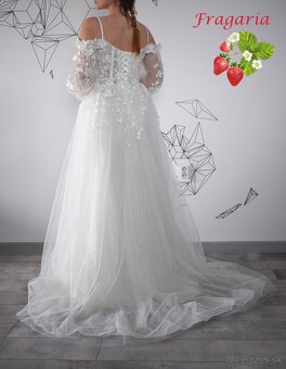 Nové krásne svadobné šaty Fragaria s odnímateľnými rukávmi - 3