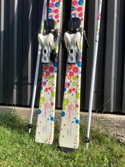 Lyže 140cm + lyžiarky + palice 110cm - 3