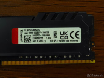 Predám RAM pamäte Kingston Fury 2x8 DDR4 - 3