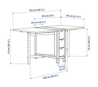 Rozkladací stôl IKEA Norden biela farba - 3