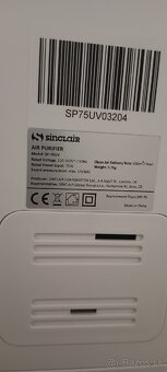 Predám čističku vzduchu Sinclair SP-75UV - 3
