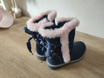Dievčenské zateplené čižmy s kožušinkou, veľ.27 - 3