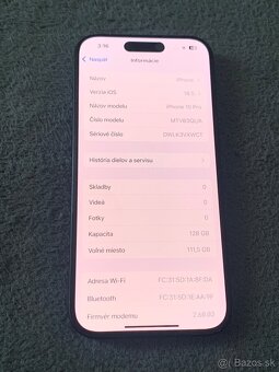 Predám Iphone 15 PRO 128GB modrý titan Stav nový nového kusu - 3