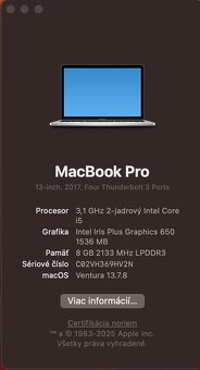 MacBook Pro (13-palcový, 2017, štyri Thunderbolt 3 porty) - 3