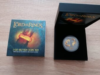 zlato striebro minca lord of the rings dve veže proof - 3