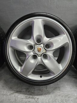 Predám alu disky Porsche 5x130 r18 + letné pneu - 3