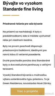 Na predaj 3 izbový byt v Novostavbe Green Residence - 3