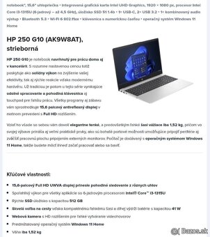 Predam notebook HP 250 G10, v stave noveho. - 3