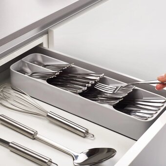 Organizér na príbory DRAWER STORE 39,5 X 11 cm, svetlosivá, - 3