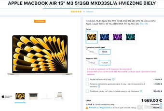 MacBook Air 15" Apple M3, 16GB RAM, 512 disk - 3