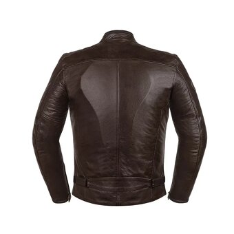 Moto Kožená Bunda Brown Vintage Stripess - 3