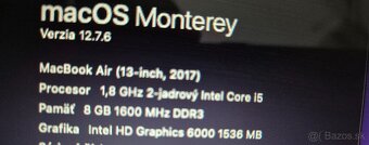 MacBook Air 13" (2017) – výborný stav, pripravený na použív - 3