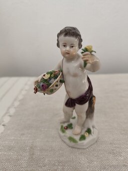 Meissen míšeň chlapec s košíkom porcelánová soška 13 cm - 3