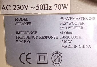 Repráky Wave Master 240 Stereo Speaker AC 230V 50 HZ 70W - 3