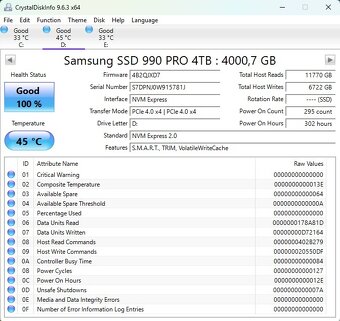 Samsung 990 PRO 4TB, M.2 2280, NVMe - 3