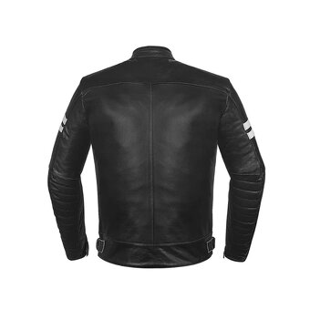 Moto Kožená Bunda Café Racer Black - 3