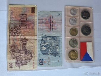 Sada obehových mincí ČSSR, bankovky - 3