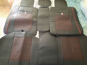 Kompletní set autopotahů z PU kůže červeno/černá - 3