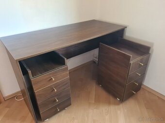 Písací stôl s mobilnými zásuvkovými boxami - 3