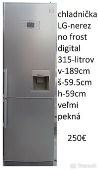 predám chladničku LG-nerez no frost-aj iné - 3