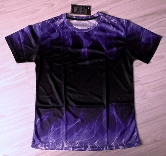 Elastické čierno fialové tričko, v. M/L/XL - 3