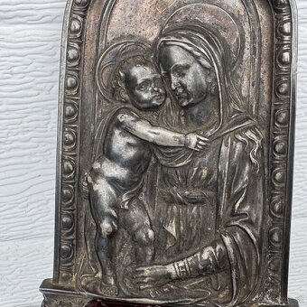 Nádherná starožitná kropenka s Pannou Marii - 3