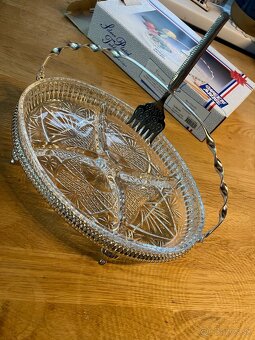 Kryštálová postriebrená misa Geen Anne, made in England - 3