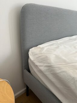 Čalúnený rám postele IKEA SLATTUM S MATRACOM - 3