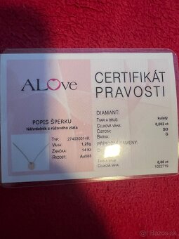 Predam 14 karat nahrdelnik Alove ruzove zlato - 3