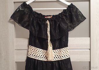 Čierno-zlaté šaty vzadu dlhé v.S/M - 3