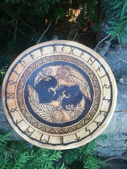Hugin a Munin - vikingská miska - viking wooden bowl - 3