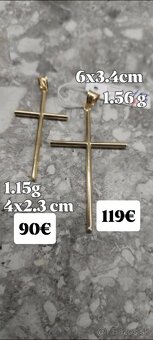 Zlatý krížik-moderný nový výrobok zlato 585/1000 14 karátov - 3