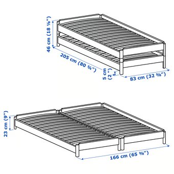IKEA UTÅKER Stohovateľná posteľ, borovica, 80x200 cm (2x) - 3