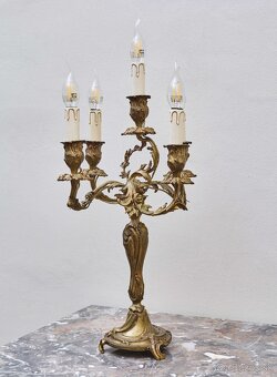 Párové bronzové svietniky z 19. storočia – elektrifikované - 3