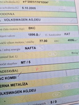 Volkswagen golf 5plus 19 tdi 77kw ...kod motora.. BKC - 3