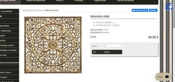 zlata kovova Mandala - obraz 80x80cm -40% - 3