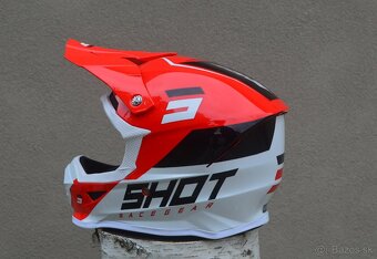 Predám SHOT sx atv enduro mx helma okuliare červené - 3
